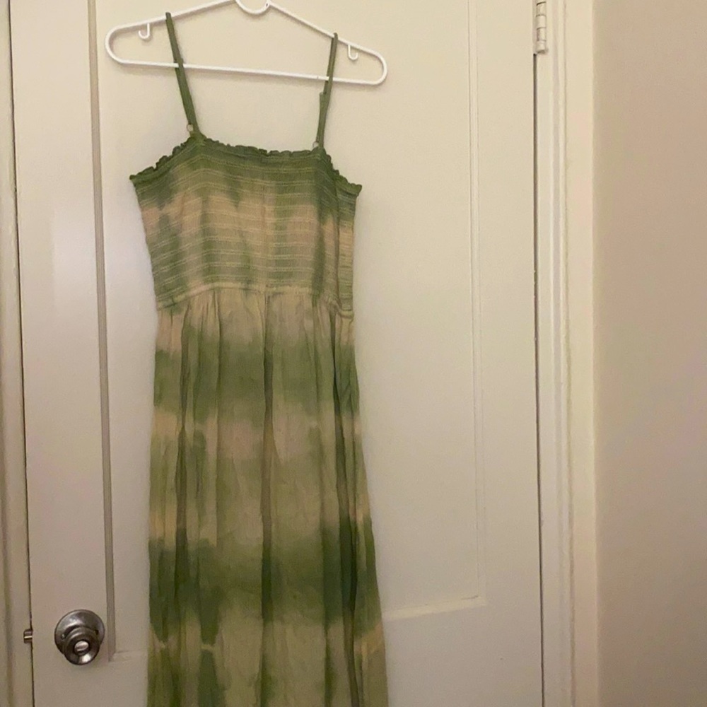 Lucky brand green tie dye maxi dress size: S